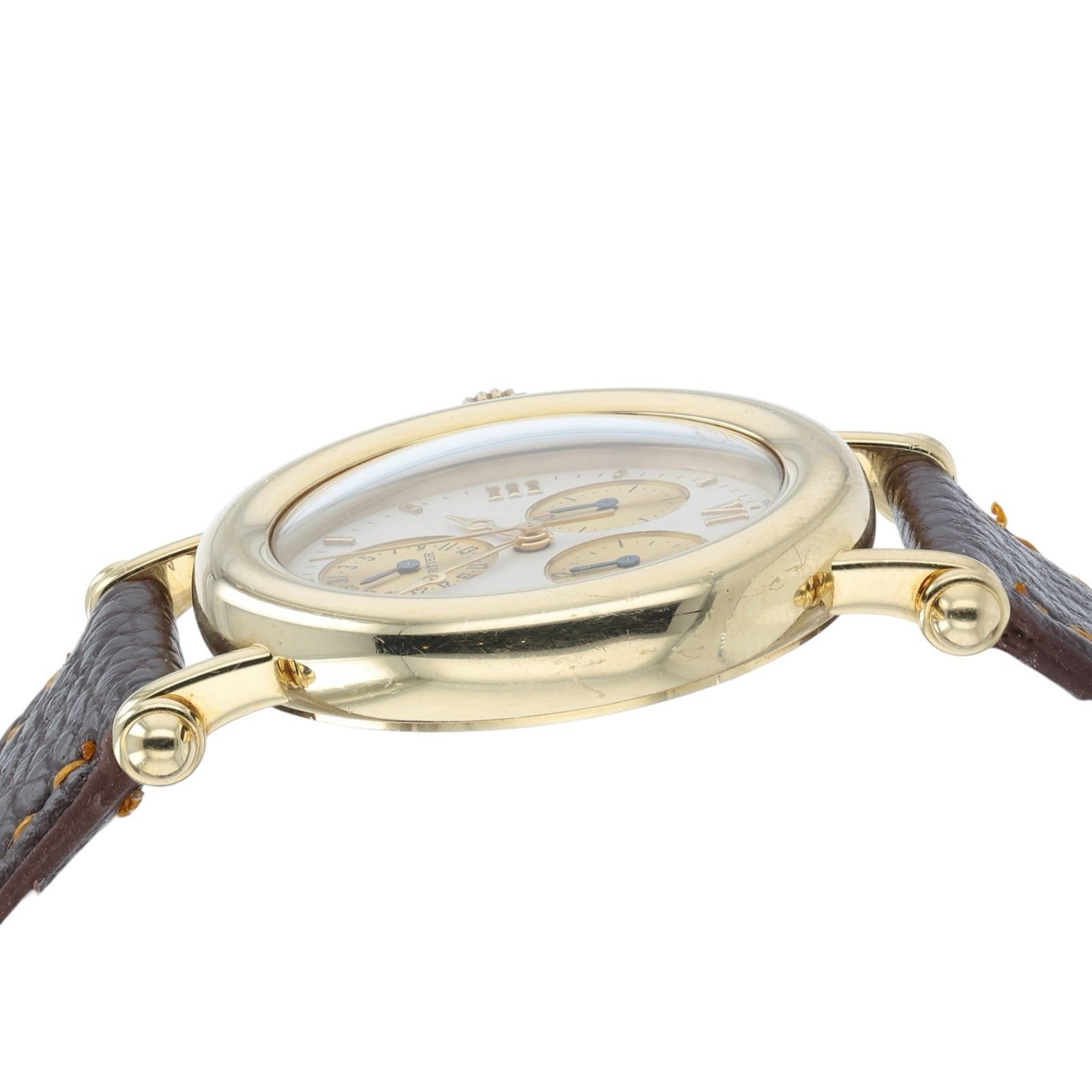 Cartier Diablo 18k Yellow Gold White Dial 32mm Quartz Movement Womens Watch 1400
