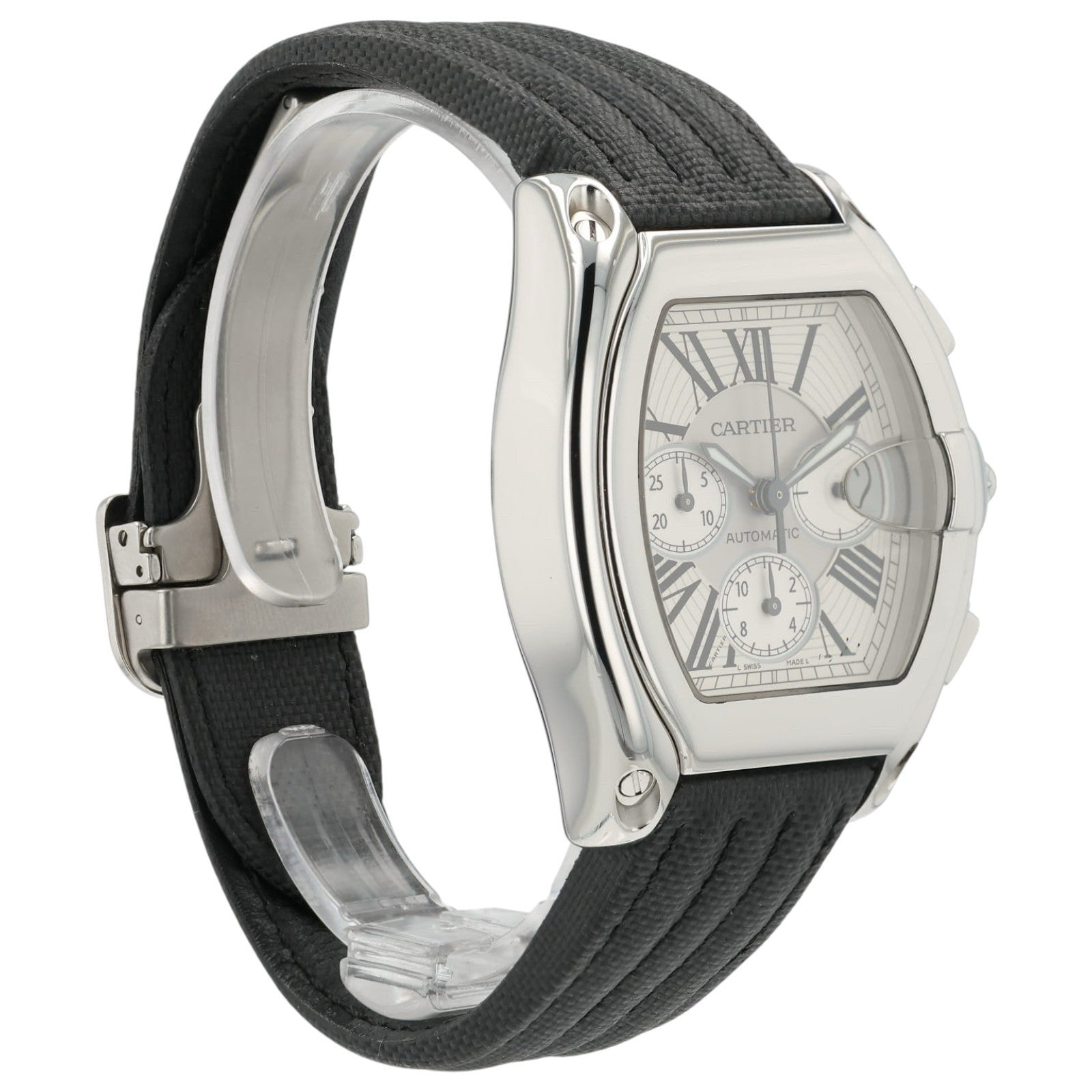 Cartier Roadster Silver Dial Stainless Steel 43mm Automatic Mens Watch W62019X6