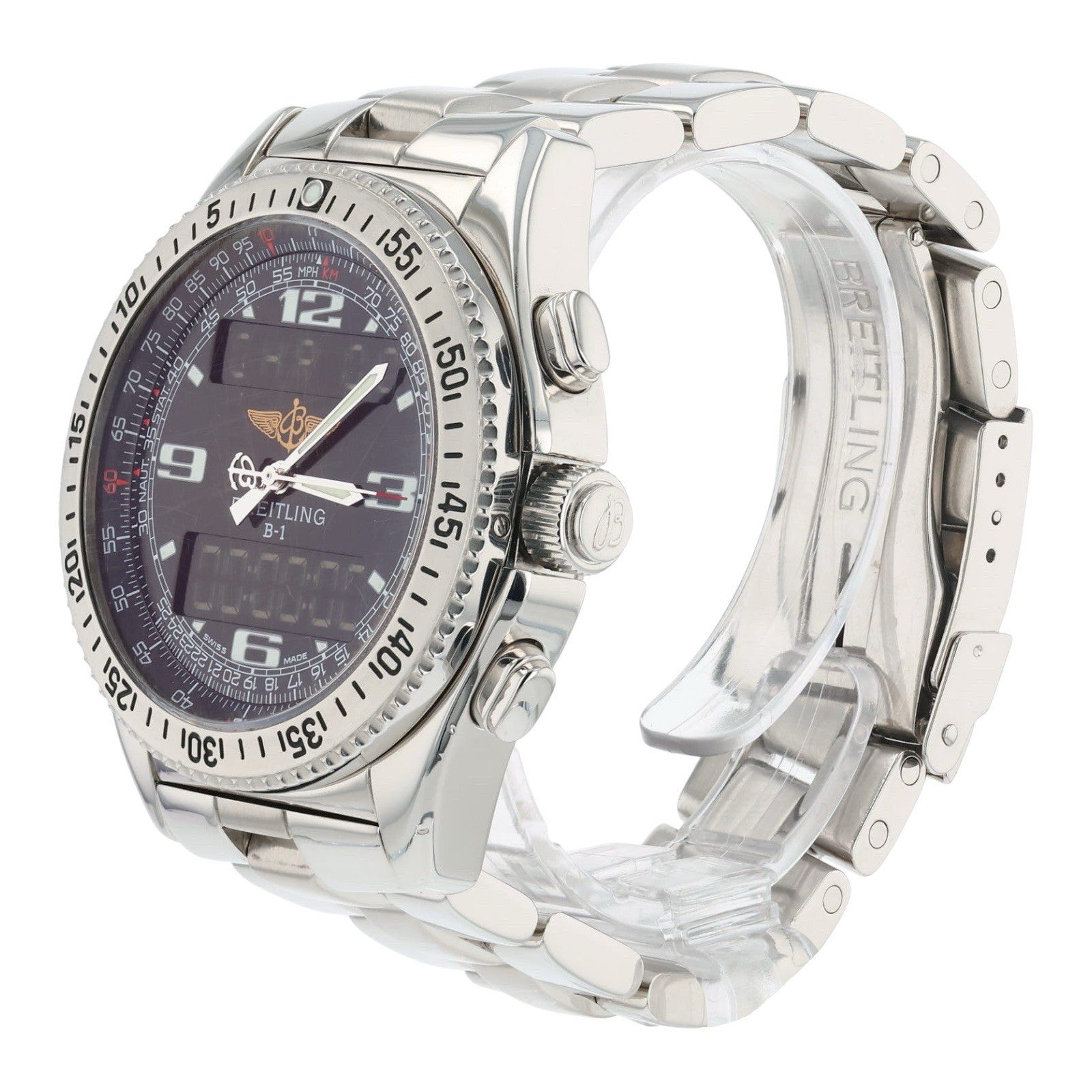 Breitling B1 Stainless Steel Black Dial 43mm Quartz Movement Mens Watch A68362