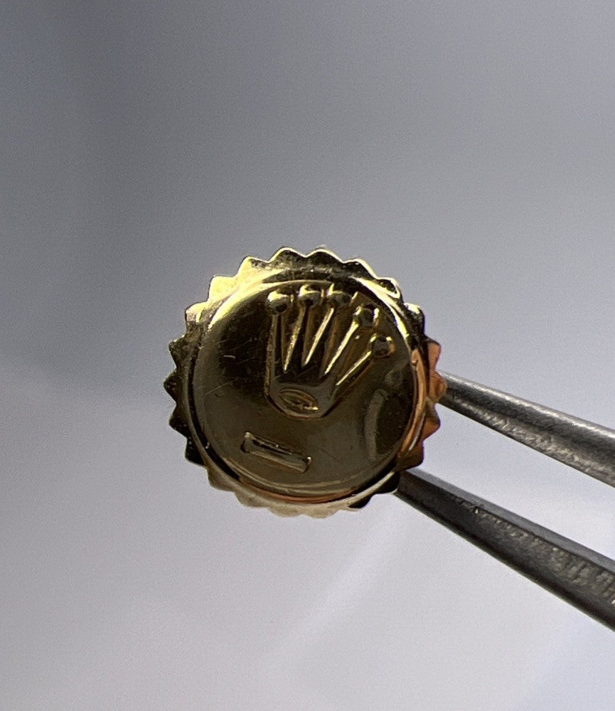 Genuine Rolex Yellow Gold Apx. 6mm 6 mm Watch Crown Part  Parts w/ Stem