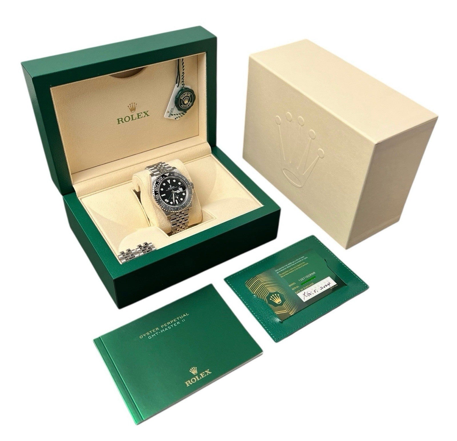 Rolex GMT-Master II Bruce Wayne Steel Black Dial 40mm Automatic Mens 126710GRNR