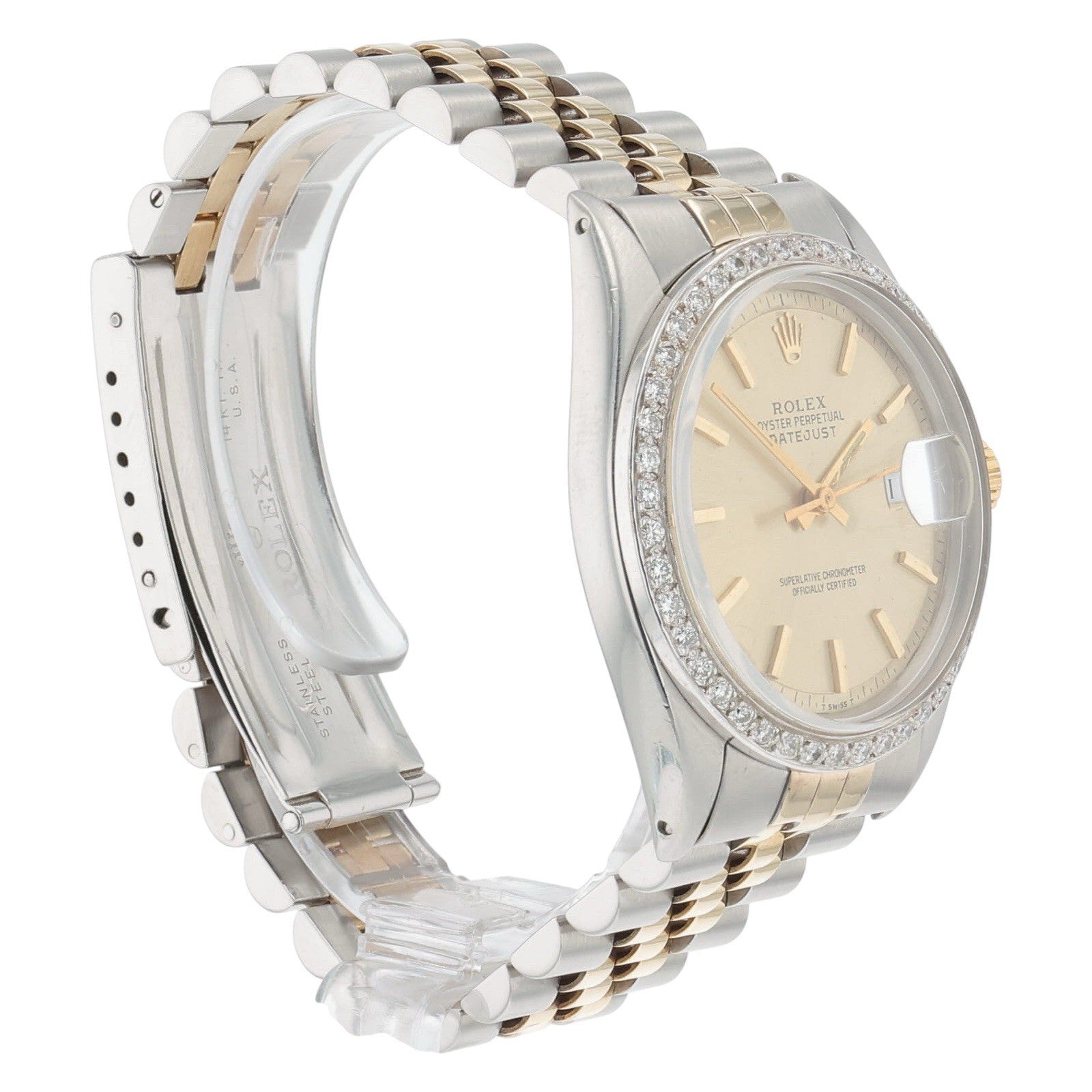 Rolex Datejust Steel & Gold Champagne Dial 36mm Automatic Mens Watch 1601