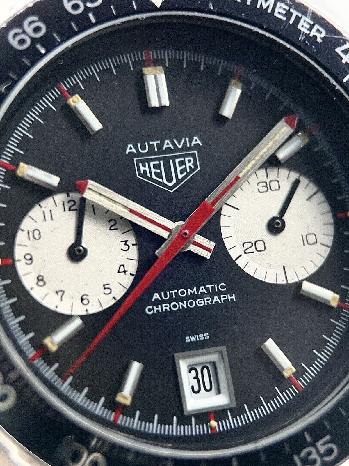 Vintage Tag Heuer Autavia Men's Chronograph Automatic Date 42mm Ref. 11630 Watch