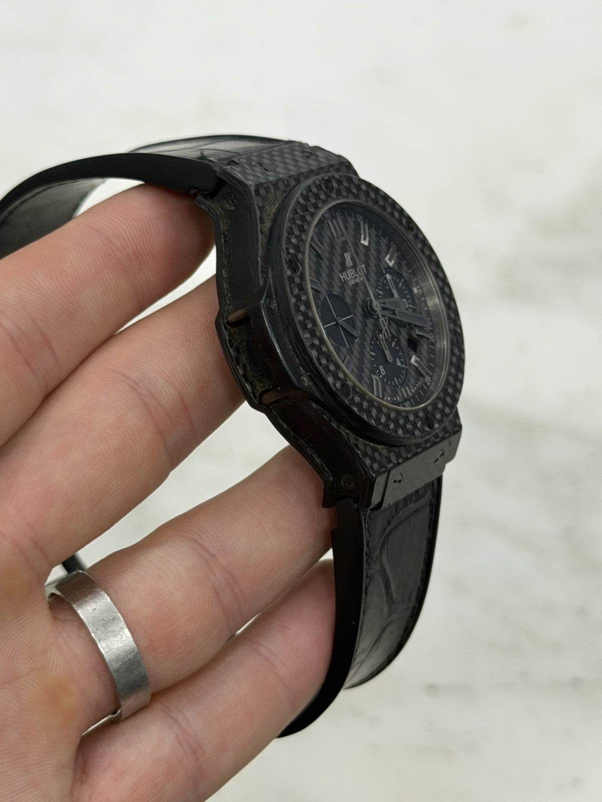 Hublot Big Bang 301.QX.1740.GR 44mm Carbon Black Dial Auto Watch - FOR PARTS
