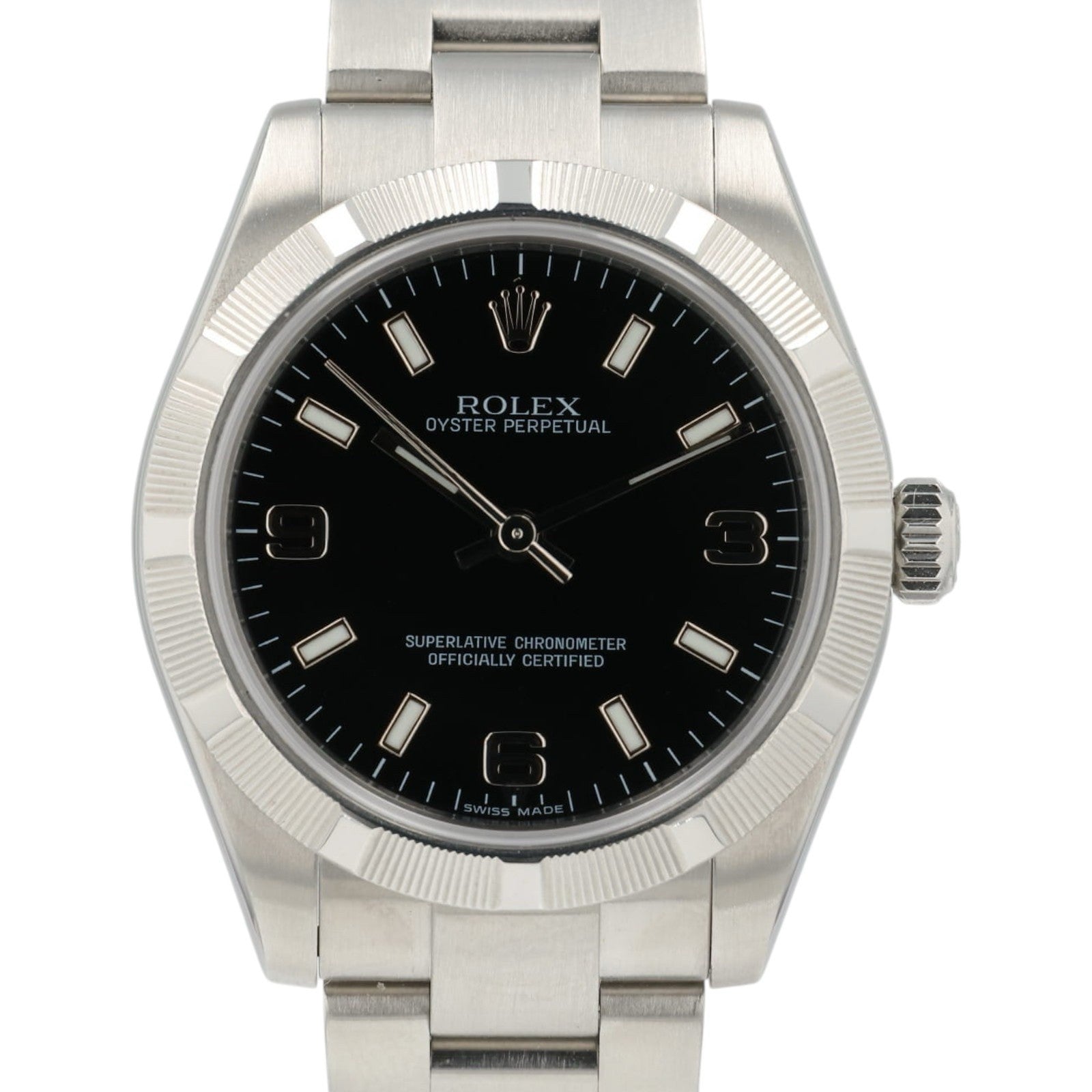 Rolex OP Black Dial Stainless Steel 31mm Automatic Movement Womens 177210