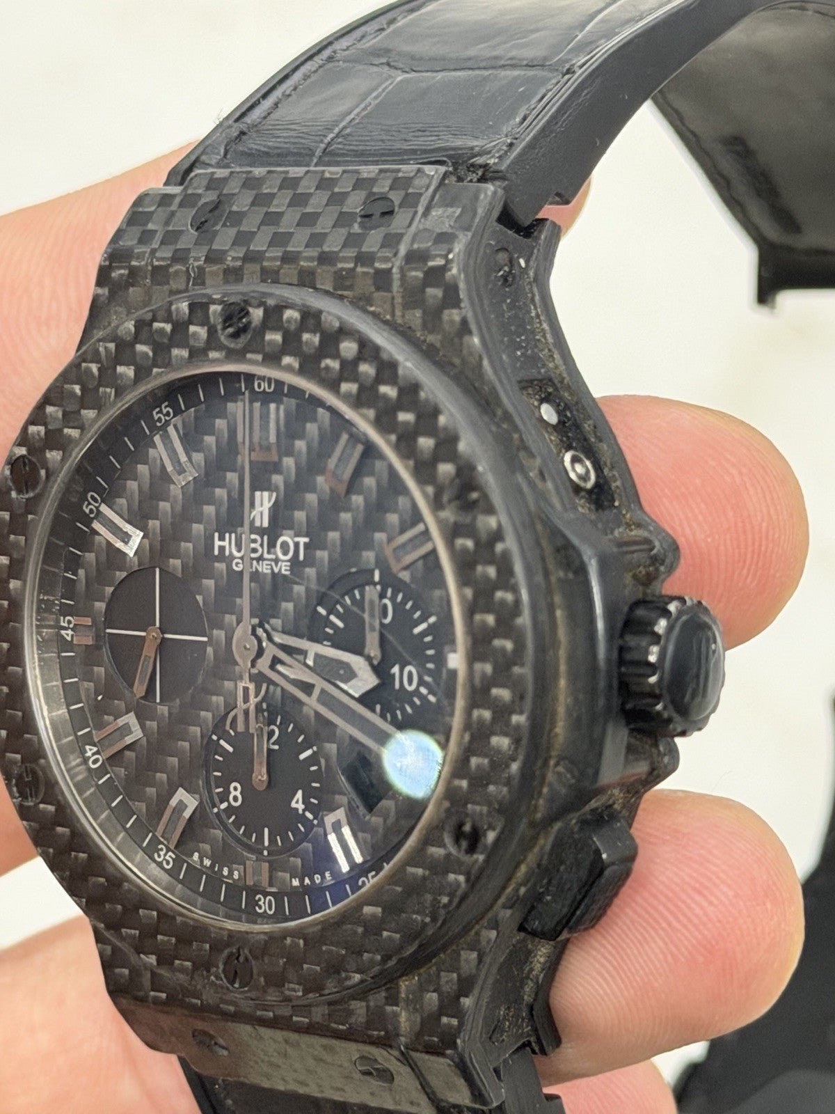 Hublot Big Bang 301.QX.1740.GR 44mm Carbon Black Dial Auto Watch - FOR PARTS