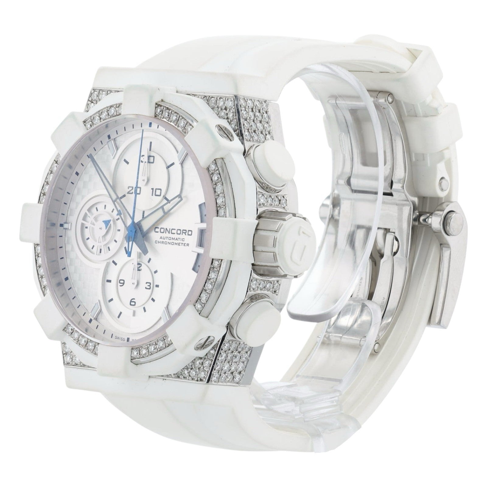 Concord C1 Chrono White Dial Steel Diamond 45mm Automatic Mens 01.5.14.1001