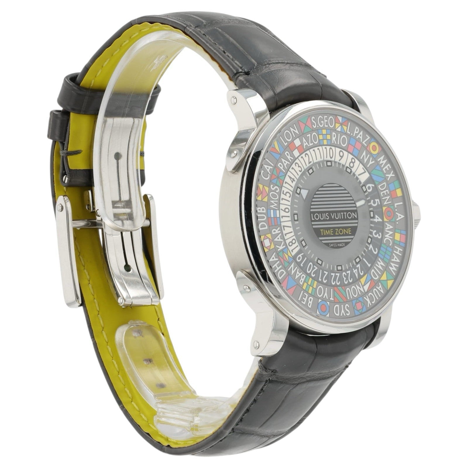 Louis Vuitton World Timer Multi-color Dial Steel 39mm Automatic Mens Watch Q5D20