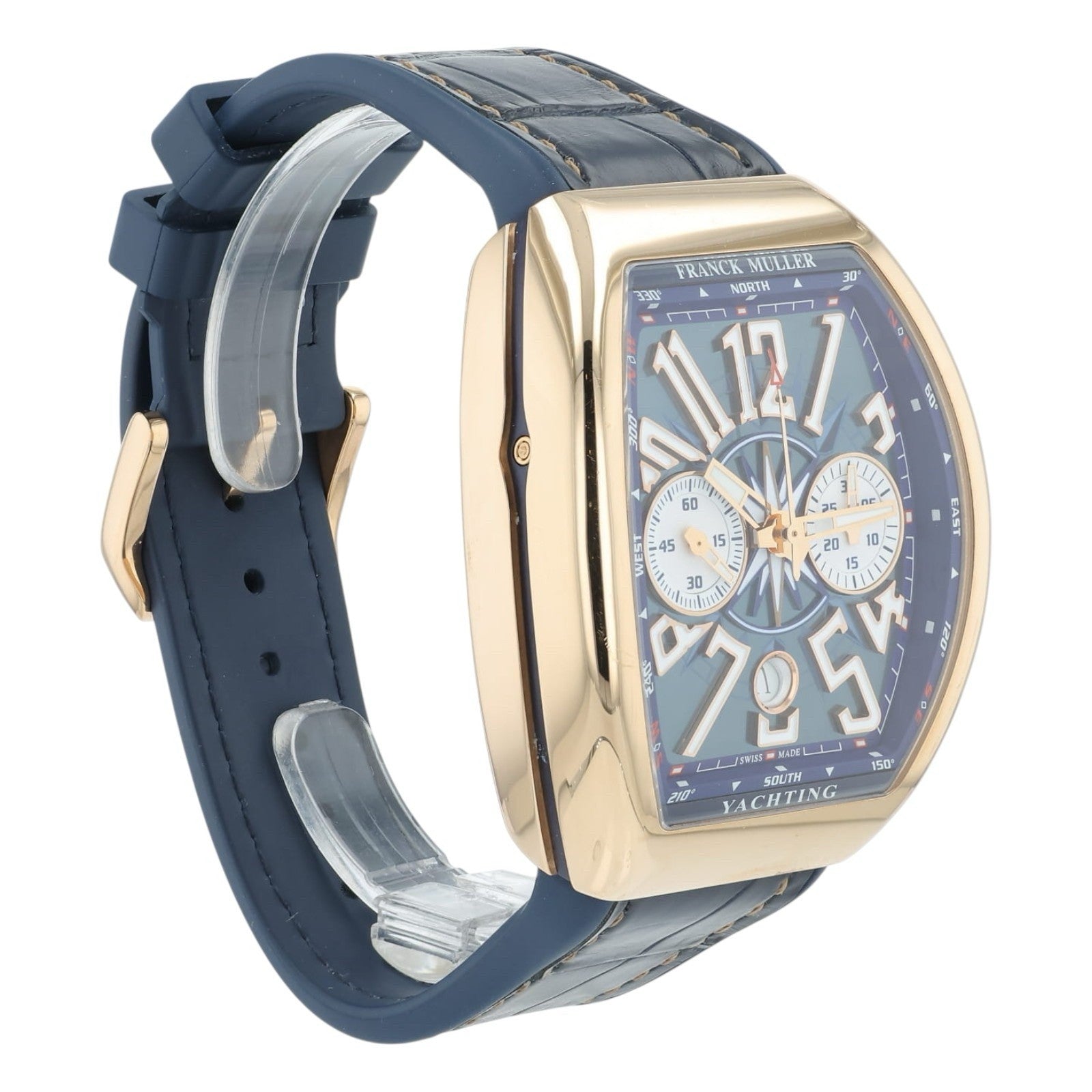 Franck Muller Vanguard Yachting 18k Rose Gold Blue Dial 45mm Automatic Watch