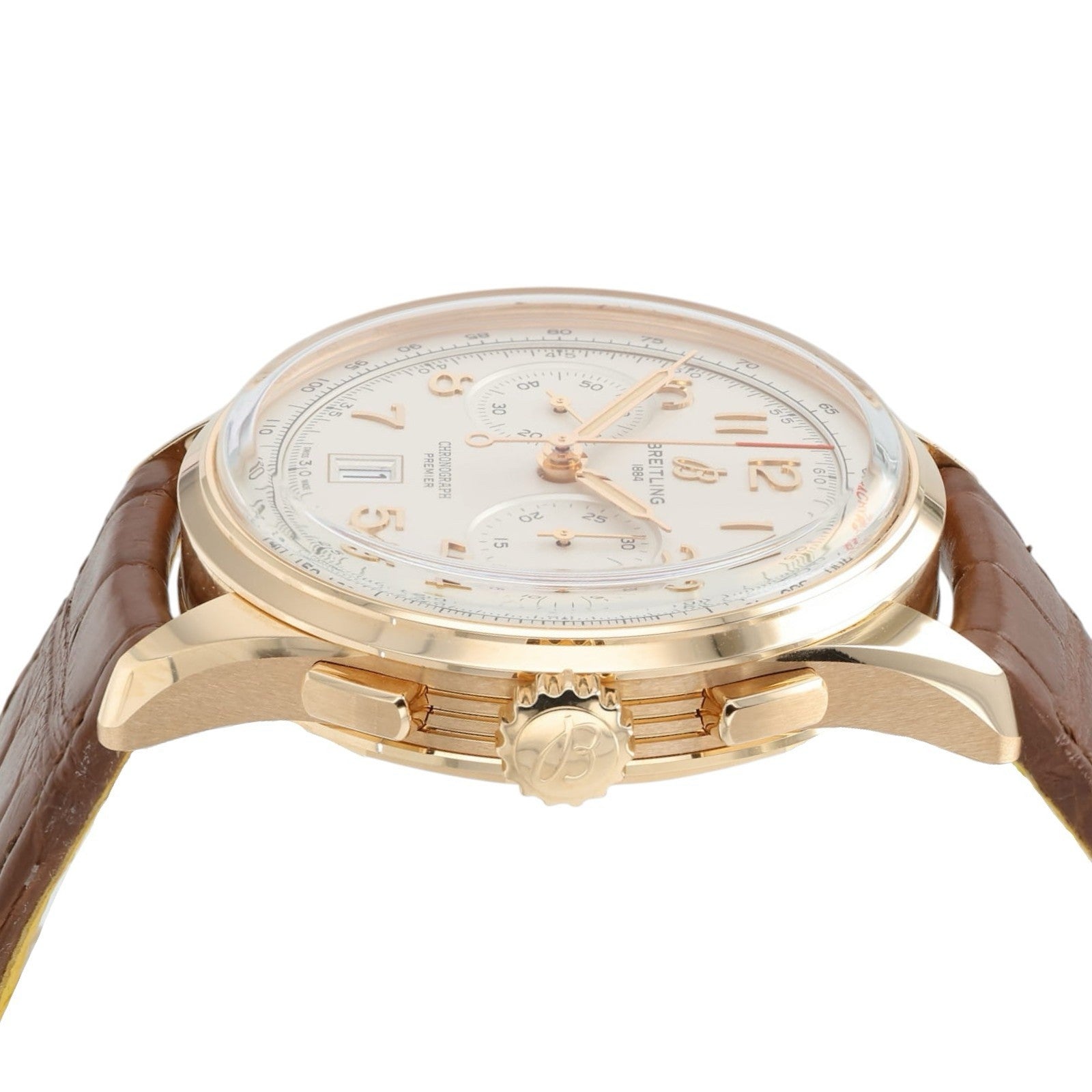 Breitling Premier Cream Dial 18k Rose Gold 42mm Automatic Men’s Watch RB0145