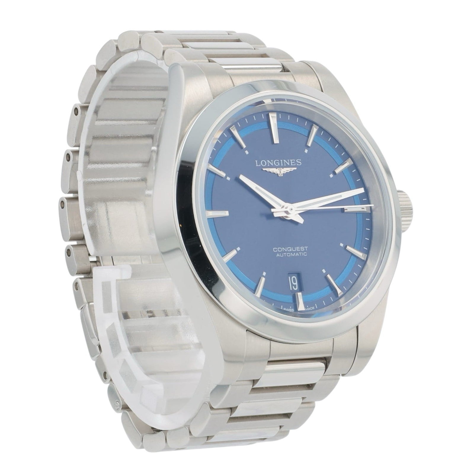 Longines Conquest Stainless Steel Blue Dial 38mm Automatic Mens Watch L3.720.4