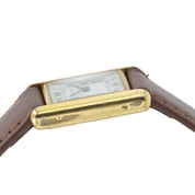 Cartier Tank White Dial Gold Plated 21mm Manual Wind Women's Watch
