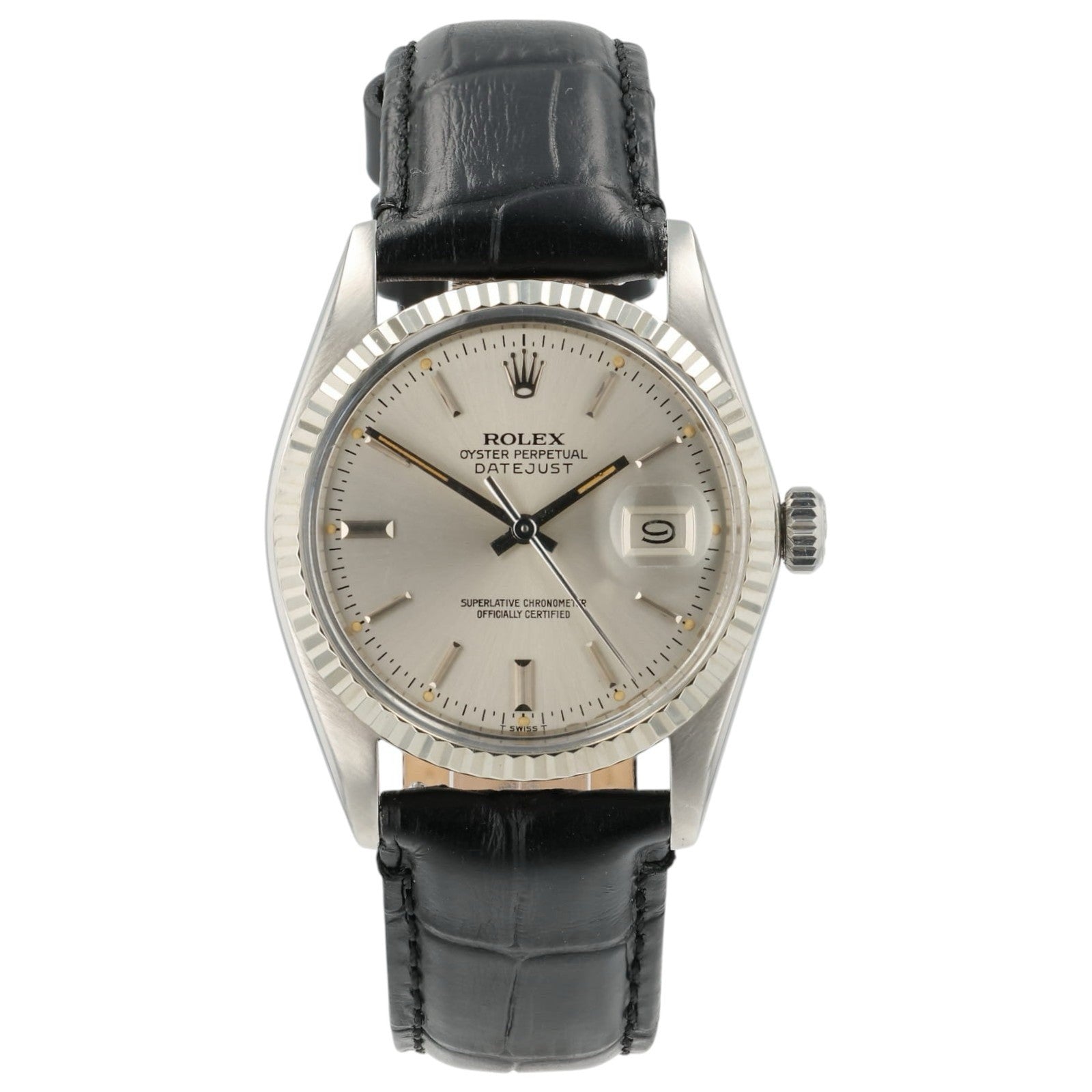 Rolex Datejust Silver Dial Stainless Steel 36mm Automatic Men’s Watch 16014
