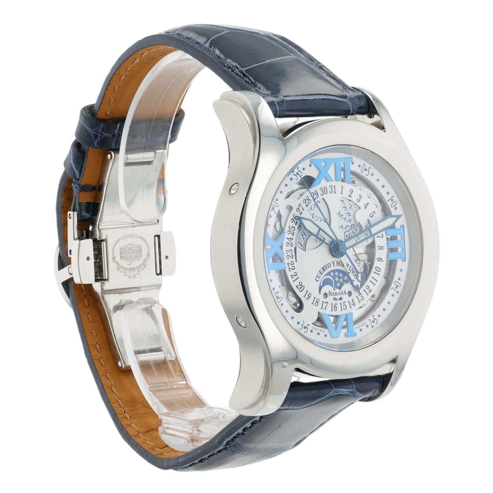 Cuervo Y Sabrinos Habana White Dial Steel 42mm Automatic Men’s Watch 2804