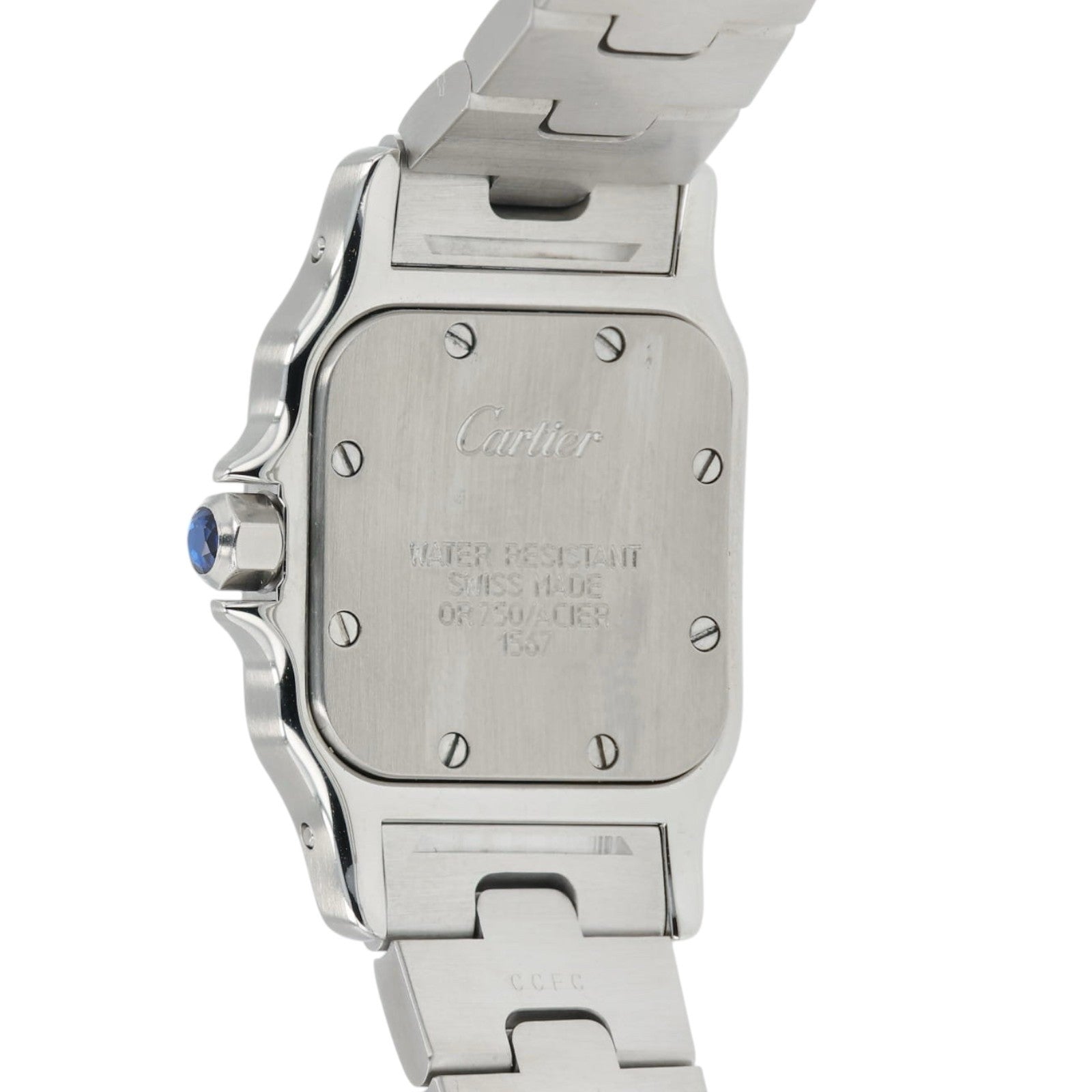 Cartier Santos Galbee Silver Dial Gold & Steel 24mm Quartz Women's Watch 1567