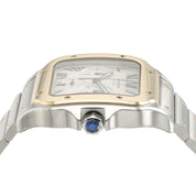 Cartier Santos Chronograph Silver Dial Gold & Steel 43mm Automatic Mens W2SA0008