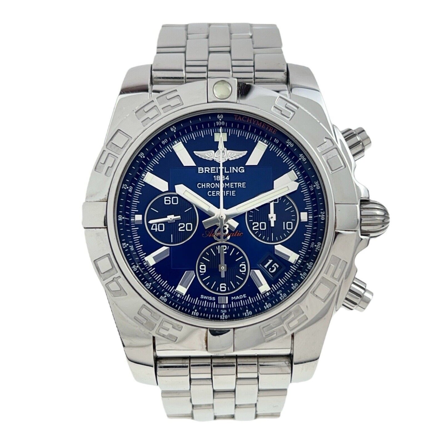 Breitling Chronomat 44 Stainless Steel Blue 44mm Automatic Men’s Watch AB0110