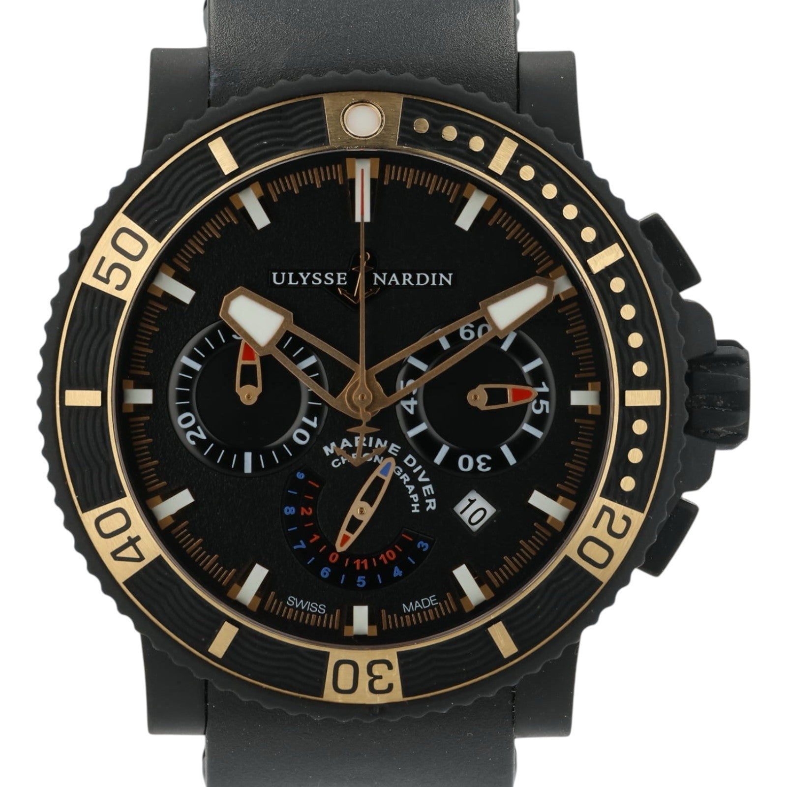 Ulysse Nardin Chronograph Black Dial Steel 46mm Automatic Men’s Watch 353-90