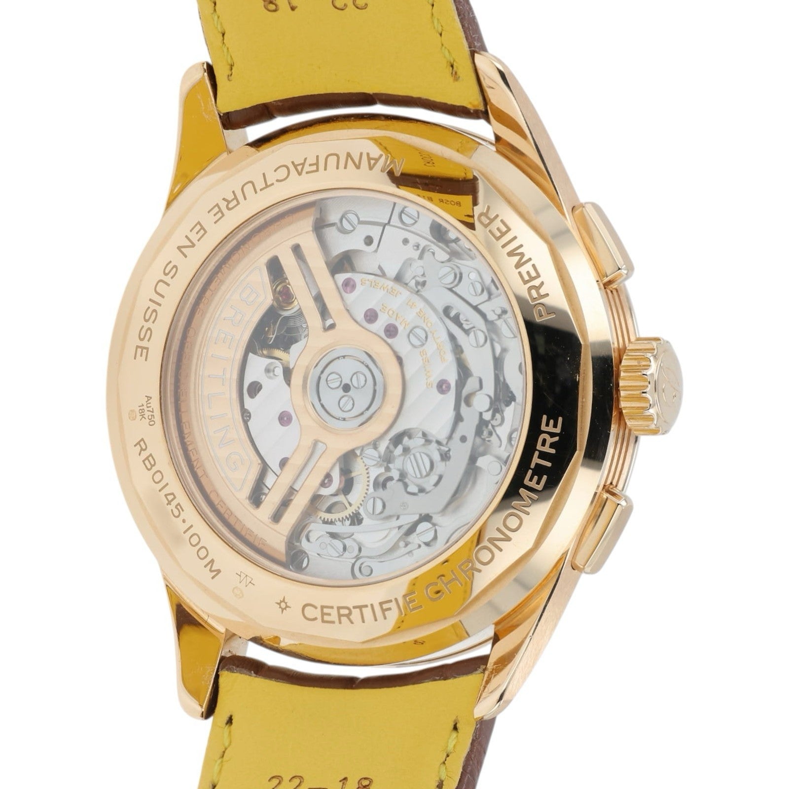 Breitling Premier Cream Dial 18k Rose Gold 42mm Automatic Men’s Watch RB0145
