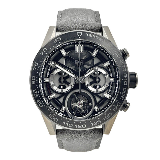 Tag Heuer Carrera Tourbillon CAR5A8Y Black Titanium Automatic Men's Watch 45mm