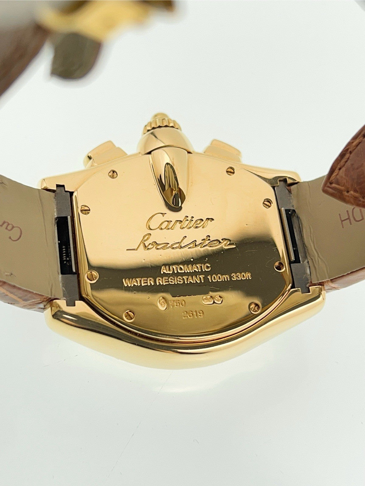 Cartier Roadster 18k Yellow Gold Champagne Dial 43mm Automatic Watch 2619