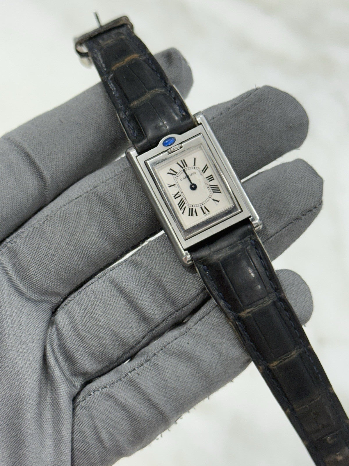 Cartier Tank Basculante Small 25 x 22mm Quartz Steel W1011158 Selling As-Is