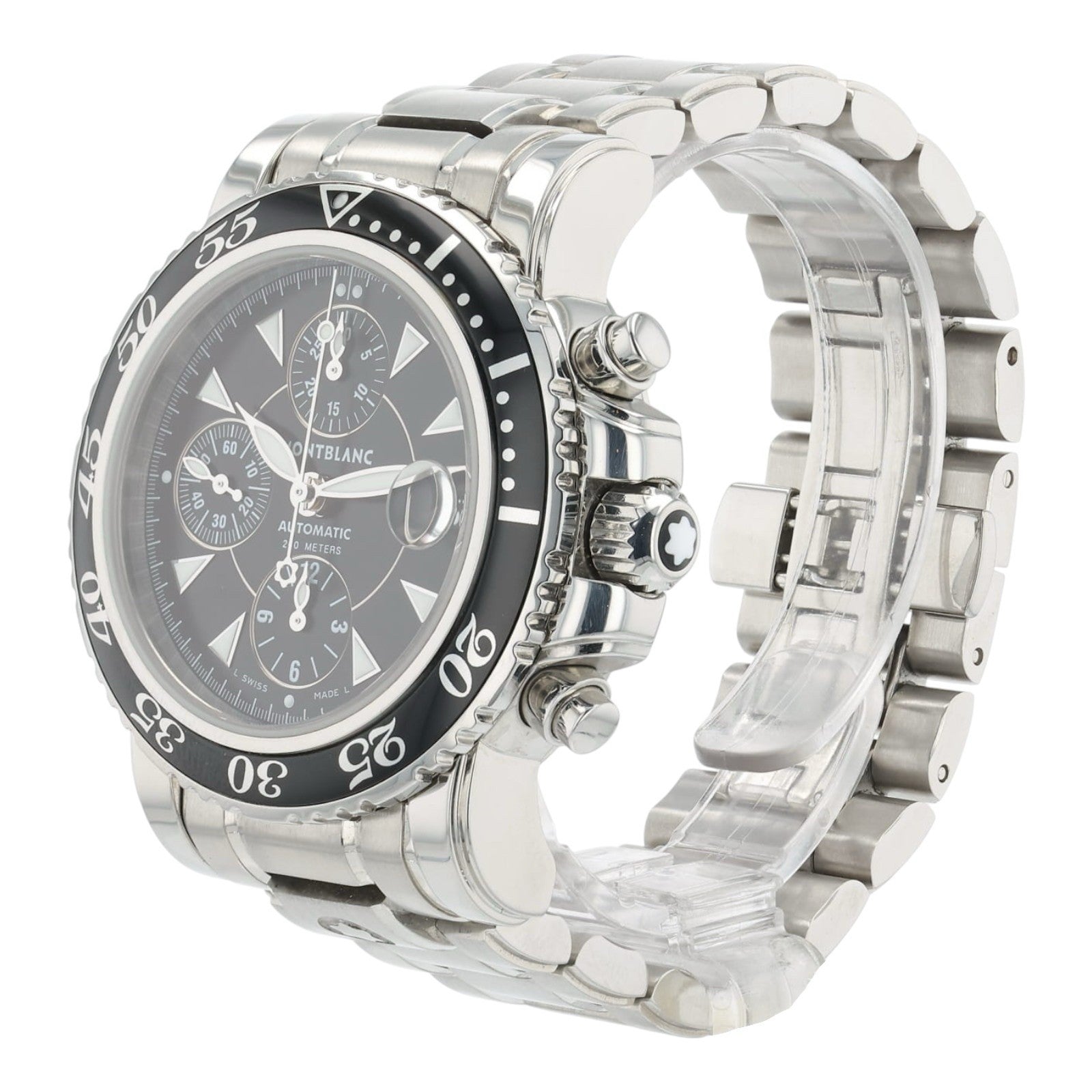 Montblanc Sport Stainless Steel Black Dial 41mm Automatic Movement Mens 7034