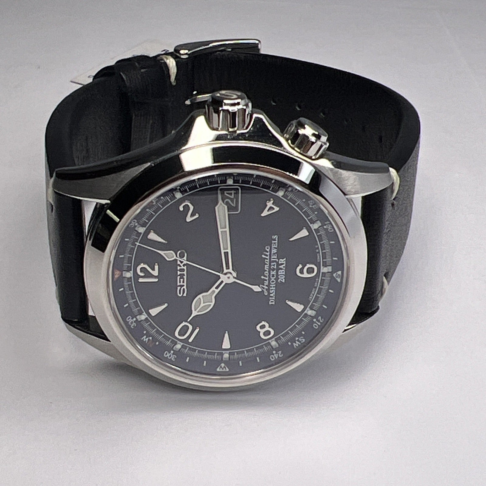 Seiko 39mm Steel Limited Edition Blue Alpinist SPB089 Automatic Date Watch B & P
