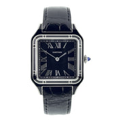 Cartier Santos Dumont Steel Black Dial 31mm Manual Wind Men’s Watch WSSA0046