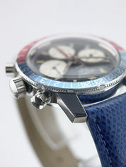 Heuer Autavia Pepsi Stainless Steel Black Dial 40mm Manual Wind Men's Watch 2446