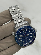 2022 Omega Seamaster Wave 300m Diver Blue Ceramic Watch 210.30.42.20.03.001