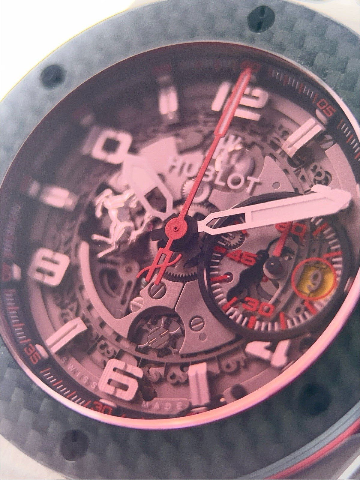 Hublot Big Bang Ferrari Titanium Carbon Bezel 45mm Automatic Mens 401.NQ.0123.VR