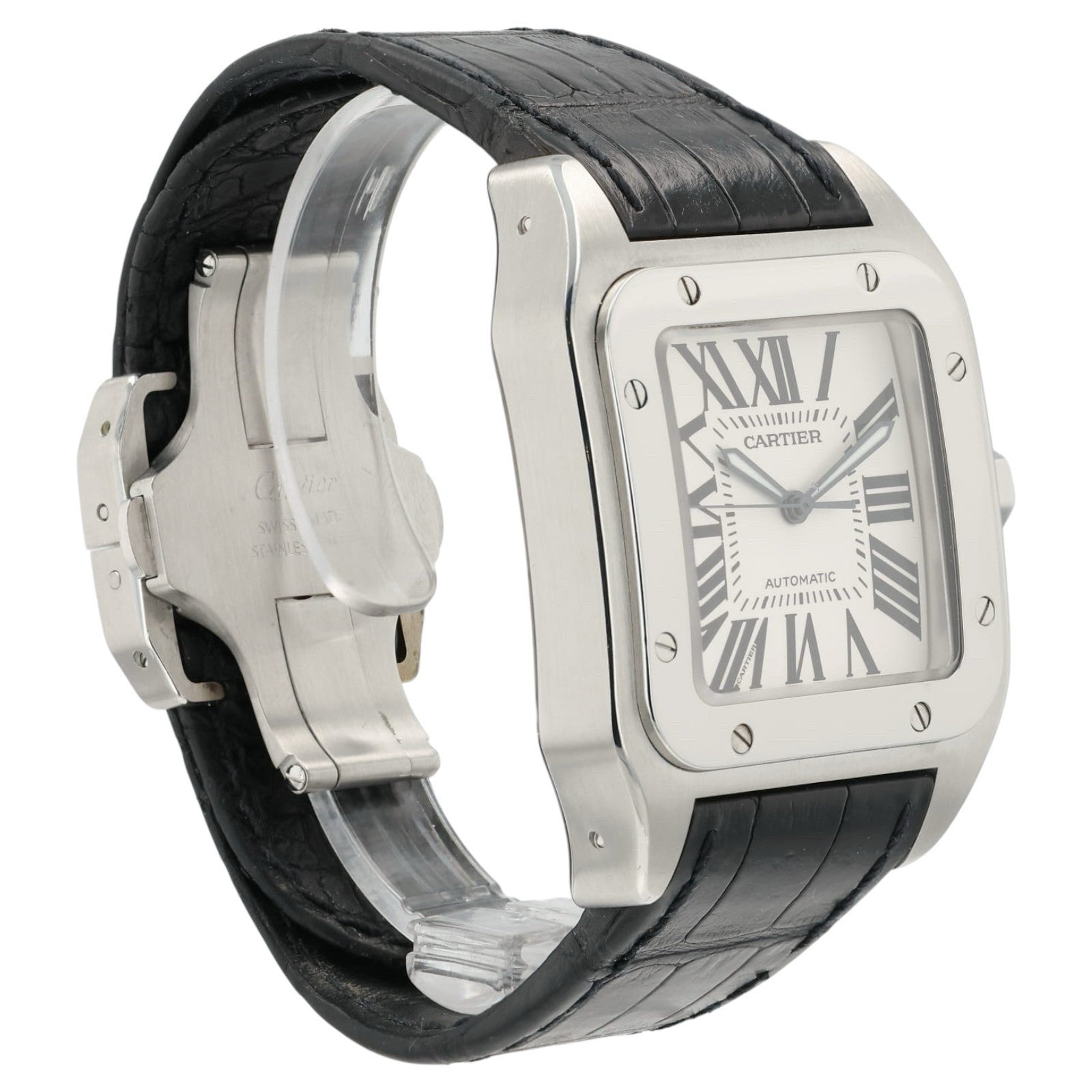 Cartier Santos Silver Dial Stainless Steel 38mm Automatic Men’s Watch W20076X8