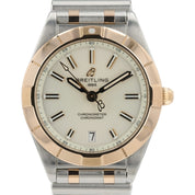 Breitling Chronomat White Dial 18k Rose Gold & Steel 32mm Quartz Womens U77310