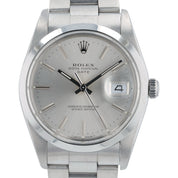 Rolex Date Silver Dial Stainless Steel 34mm Automatic Movement Men’s Watch 15000