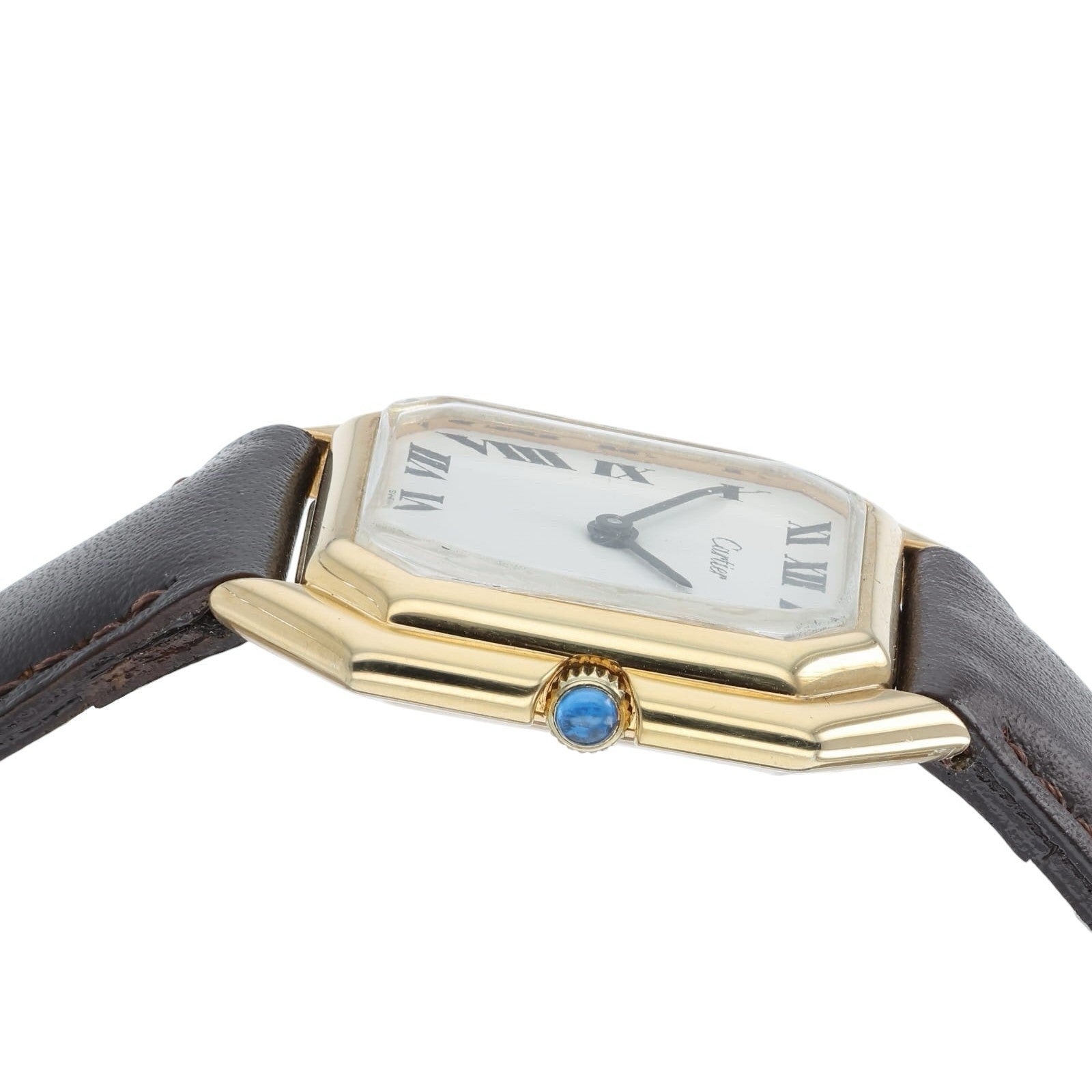 Cartier Cienture Steel-Gold Plated White Dial 30x32mm Manual Wind Unisex Watch