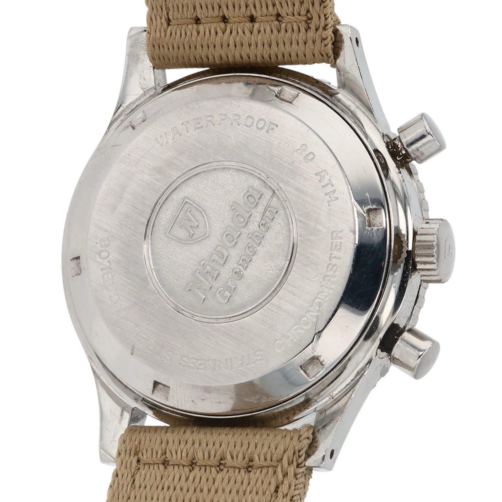 Nivada Chronomaster Stainless Steel Black Dial 38mm Manual Wind Men’s 85004