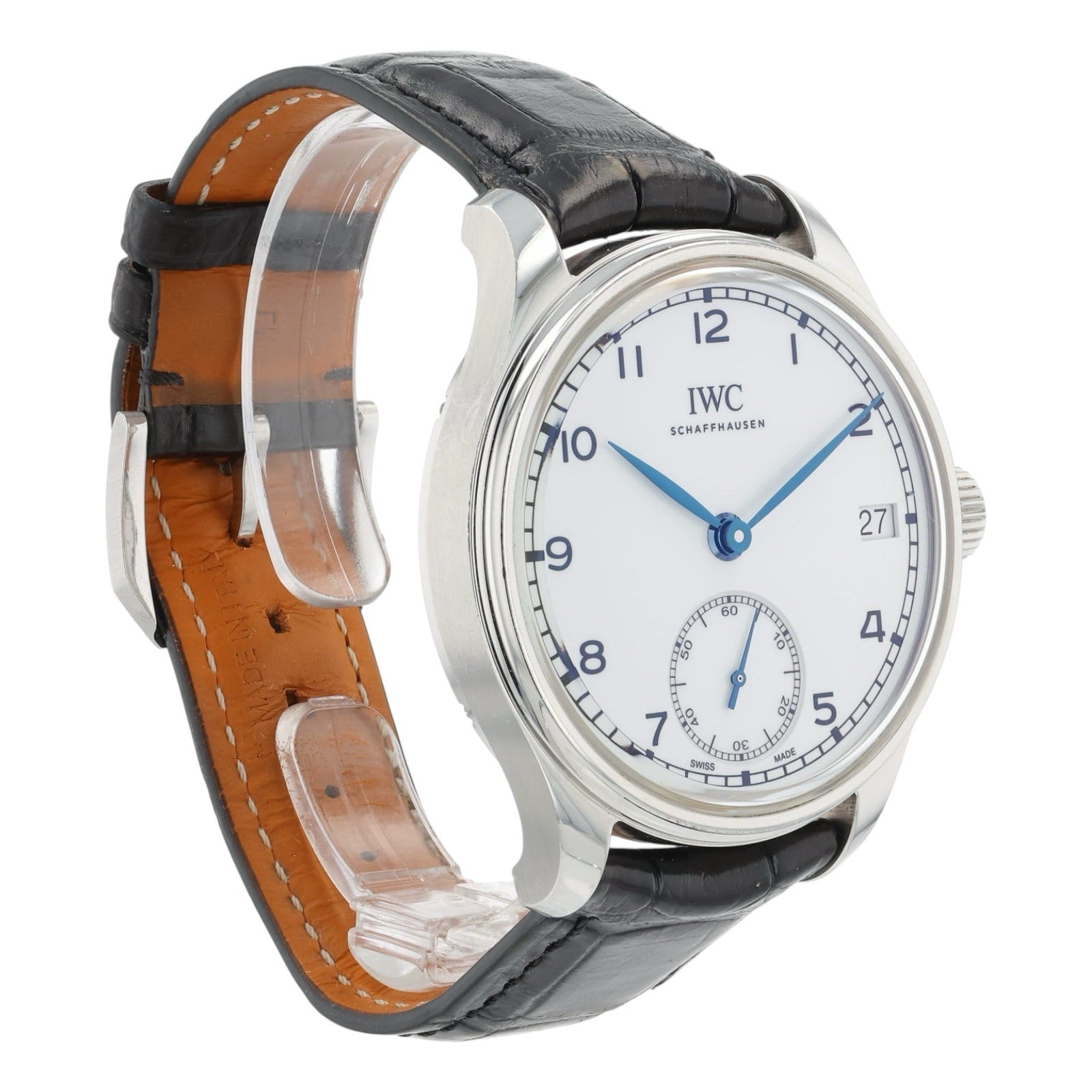 IWC Portuguese 8 Days Steel White Dial 43mm Manual Wind Mens Watch IW510212