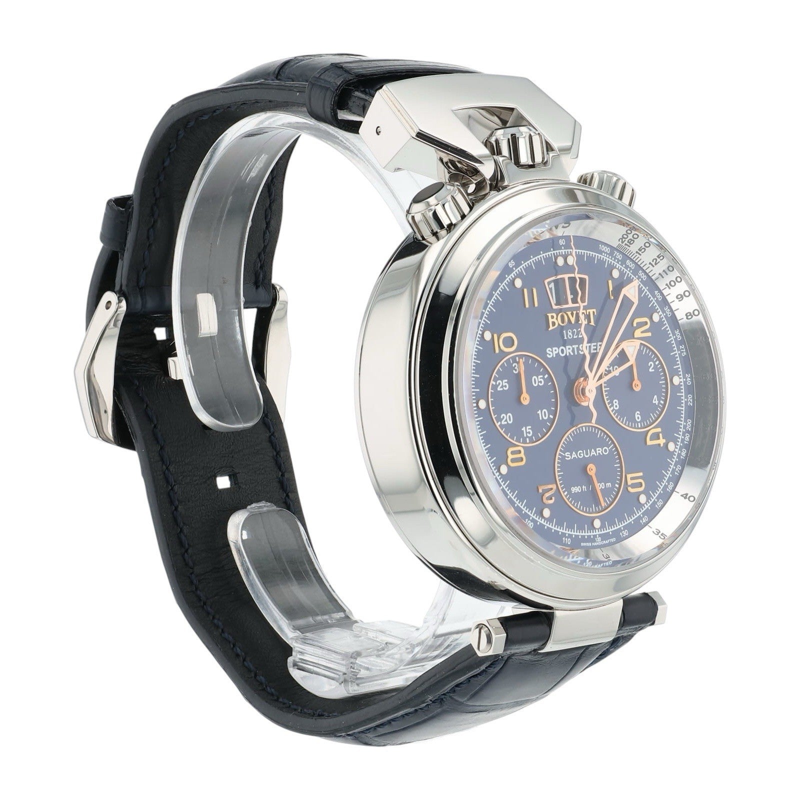 NEW 2025 Bovet Sportster Saguaro Stainless Steel Blue Dial 46mm Watch SP0419