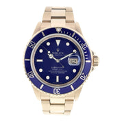 Rolex Submariner Date 18k Yellow Gold Blue Dial 40mm Automatic Men’s 16618LB