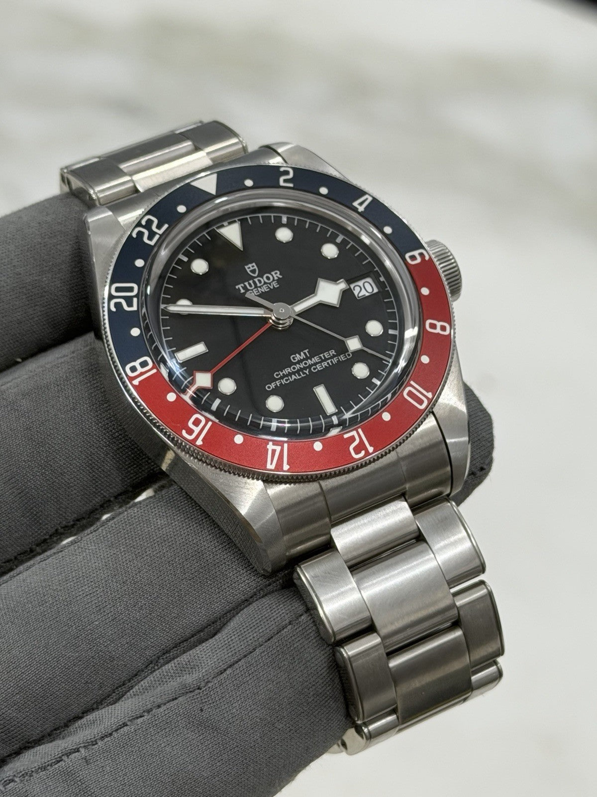 Tudor Black Bay GMT Pepsi Black Dial Stainless Steel Men's Watch 79830RB