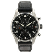 IWC Pilot's Chronograph Black Dial Stainless Steel 43mm Automatic Mens IW377701