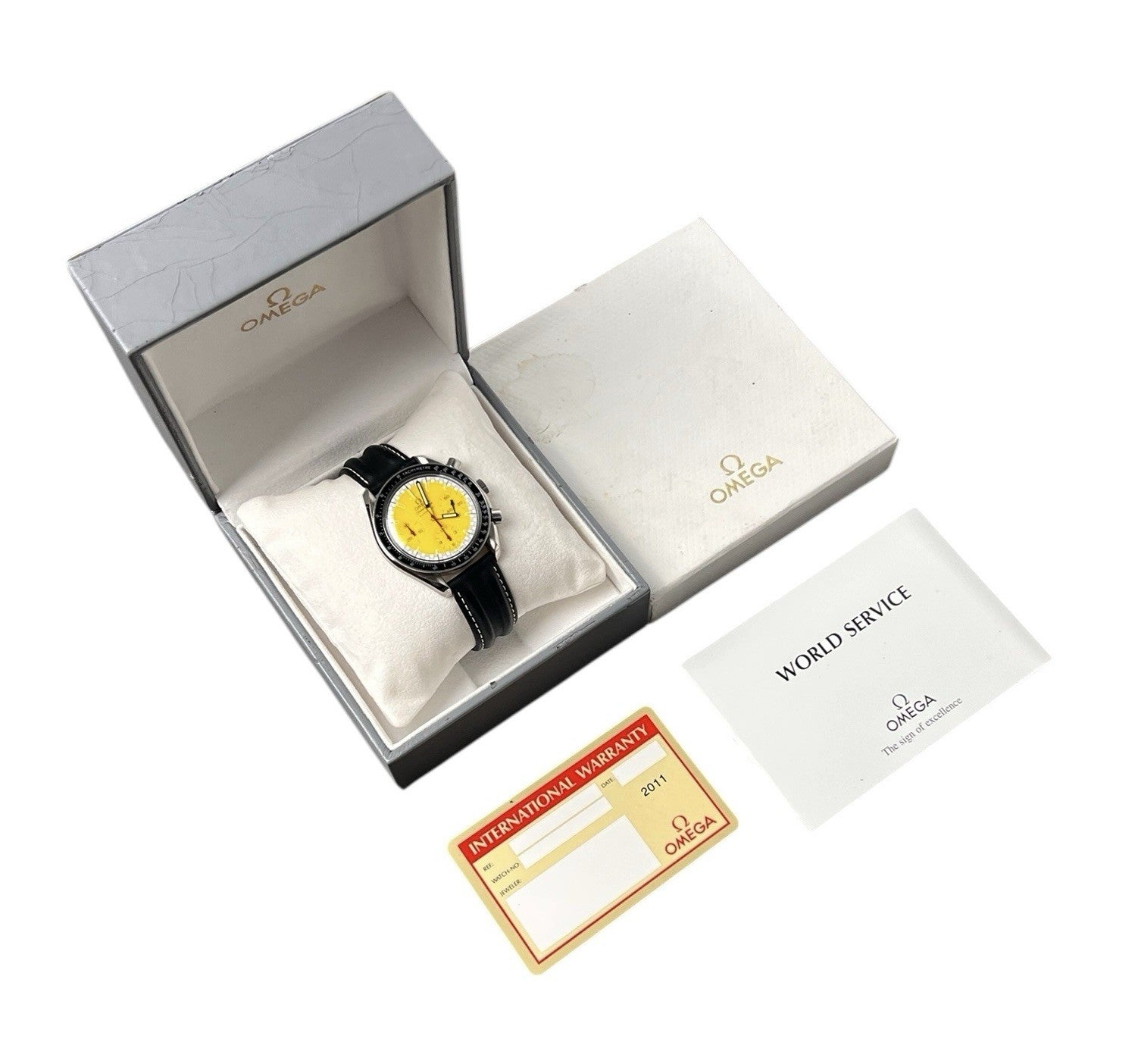 Omega Speedmaster Racing Stainless Steel Yellow Dial 39mm Automatic Mens 3510.12