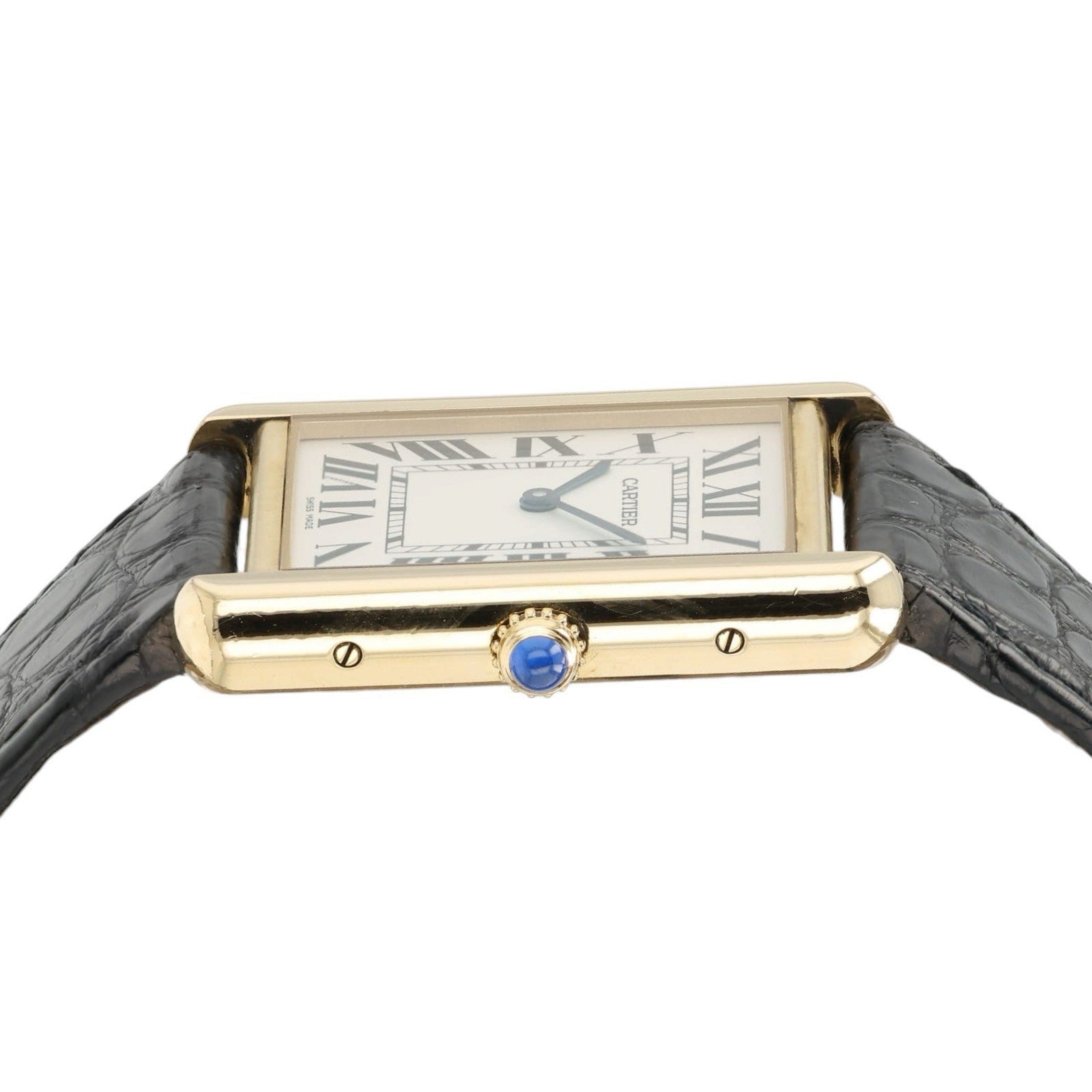Cartier Tank Solo Silver Dial 18k Yellow Gold & Steel 34x27mm Quartz W1018855