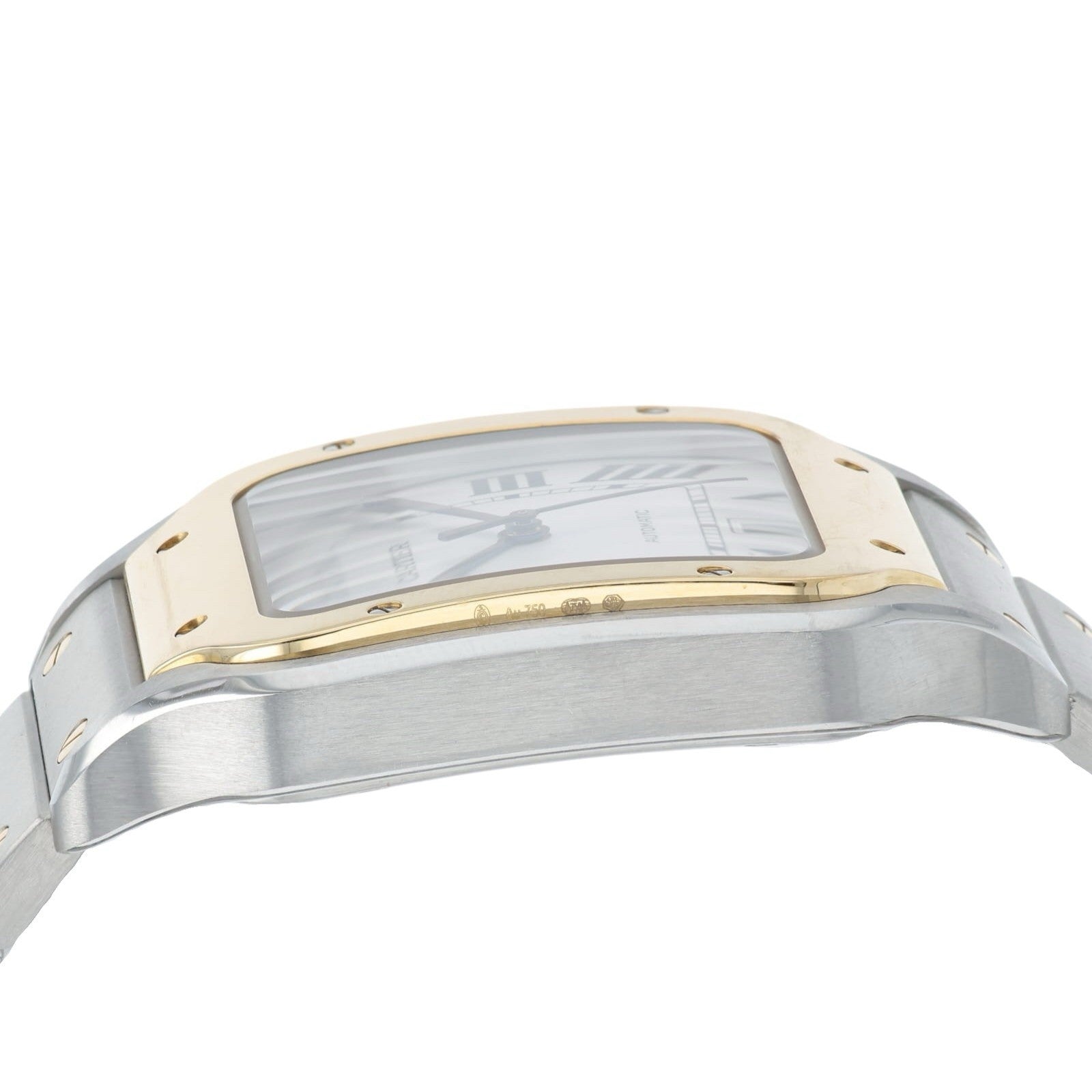 Cartier Santos Gold & Steel Silver Dial 39mm Automatic Men's Watch W2SA0006