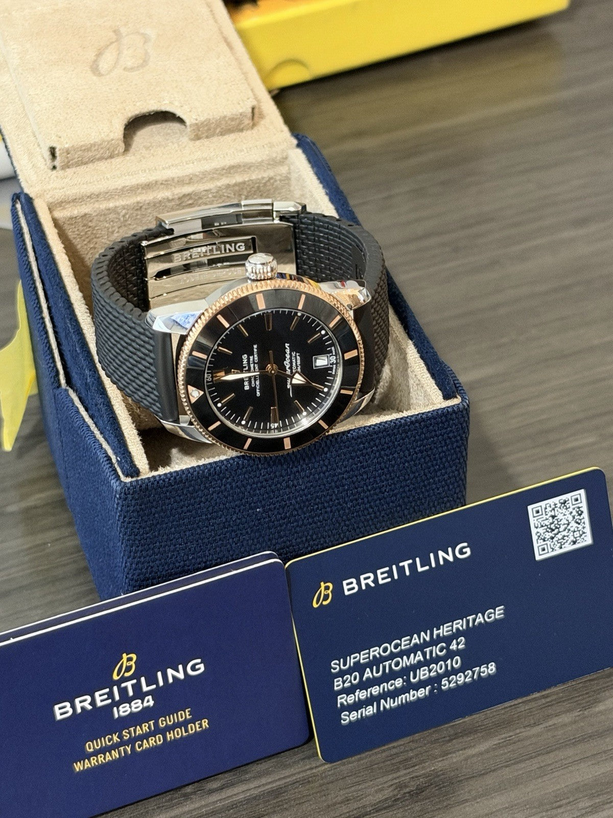 Breitling Superocean Black Dial Gold & Steel 42mm Automatic Mens Watch UB2010