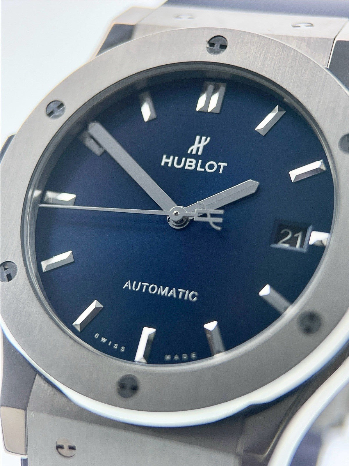 Hublot Classic Fusion Titanium Blue Dial 45mm Automatic Mens 511.NX.7170.RX