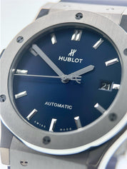 Hublot Classic Fusion Titanium Blue Dial 45mm Automatic Mens 511.NX.7170.RX