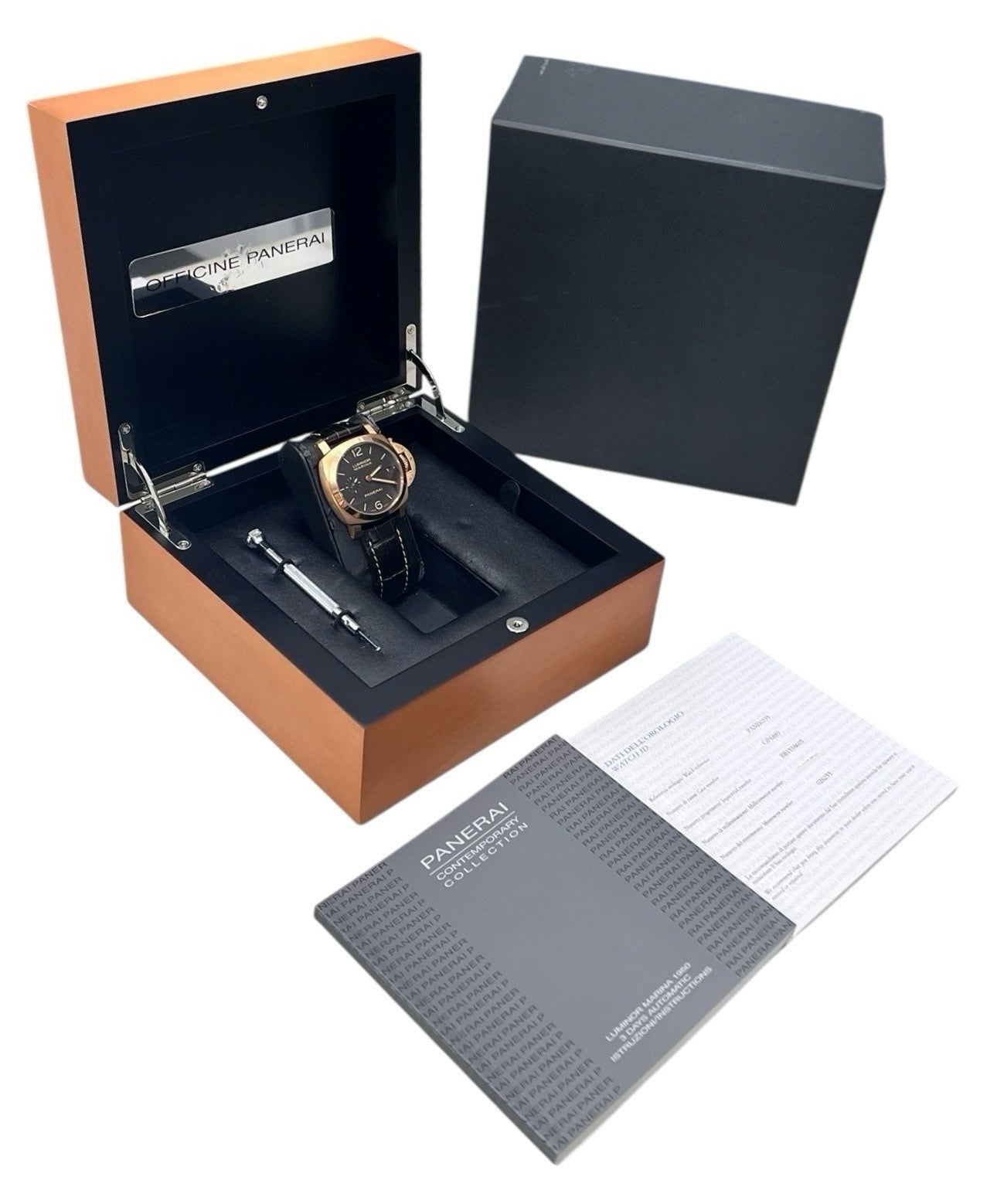 Panerai Luminor Marina 18k Rose Gold Black Dial 42mm Automatic Mens PAM00393