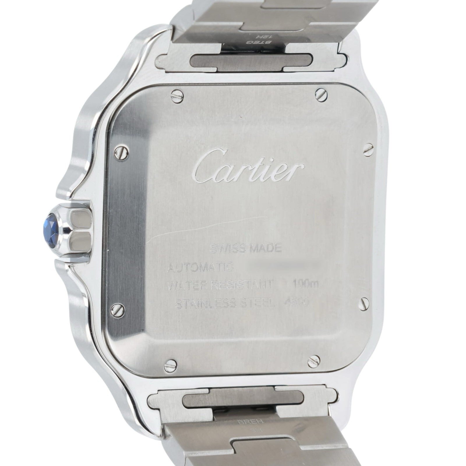 Cartier Santos Dual Time Gray Dial Steel 40.2mm Automatic Mens Watch WSSA0076